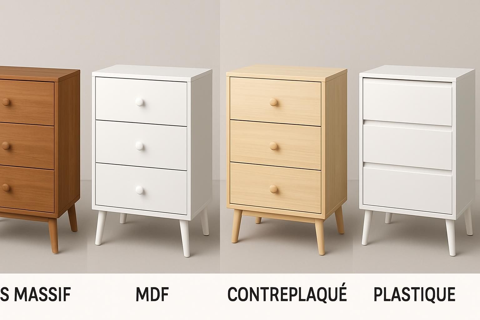 découvrez les matériaux les plus couramment utilisés pour fabriquer une commode et leurs avantages, afin de choisir le meuble idéal pour votre intérieur.