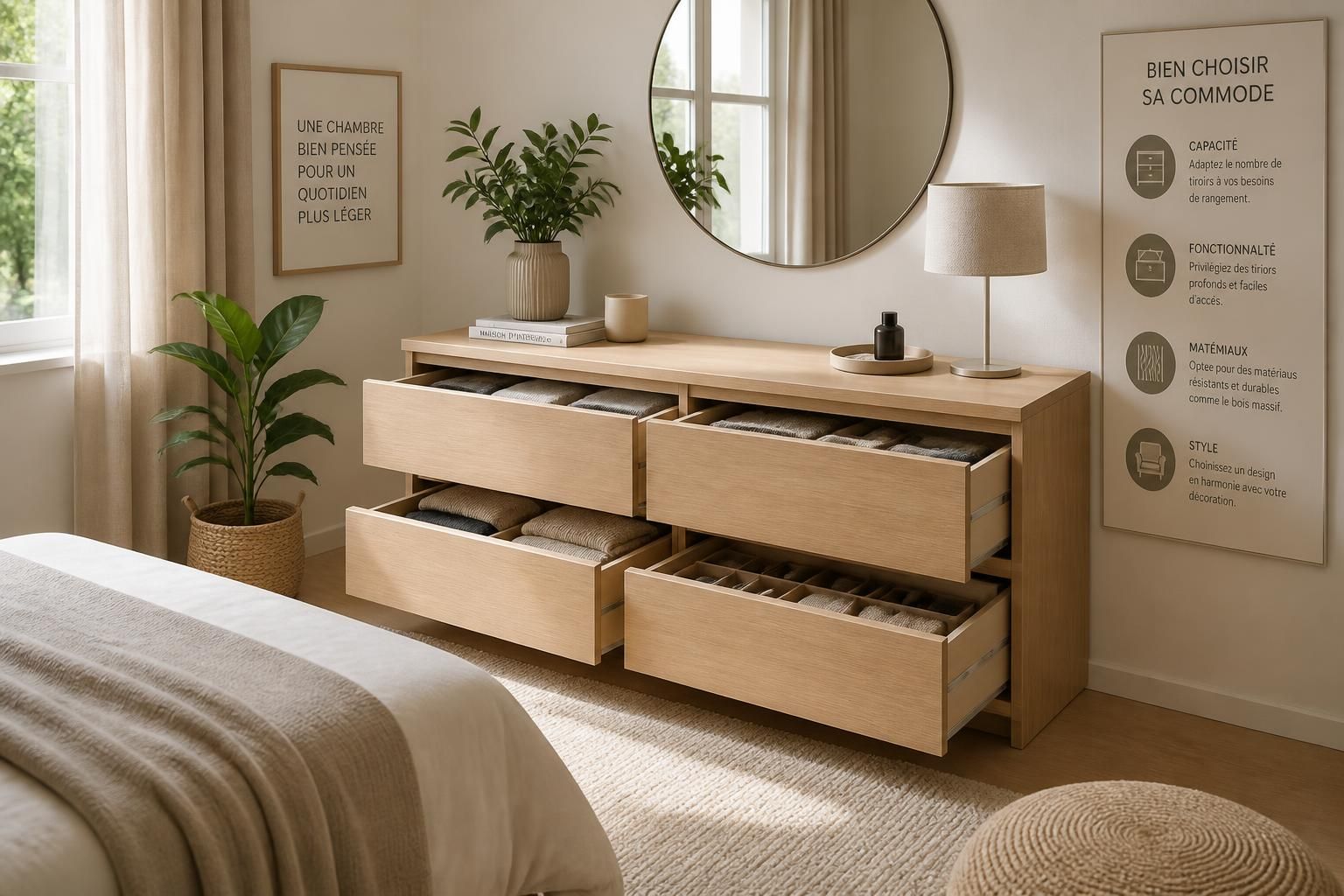 découvrez notre guide complet pour choisir la commode idéale et aménager parfaitement votre chambre, alliant style et fonctionnalité.