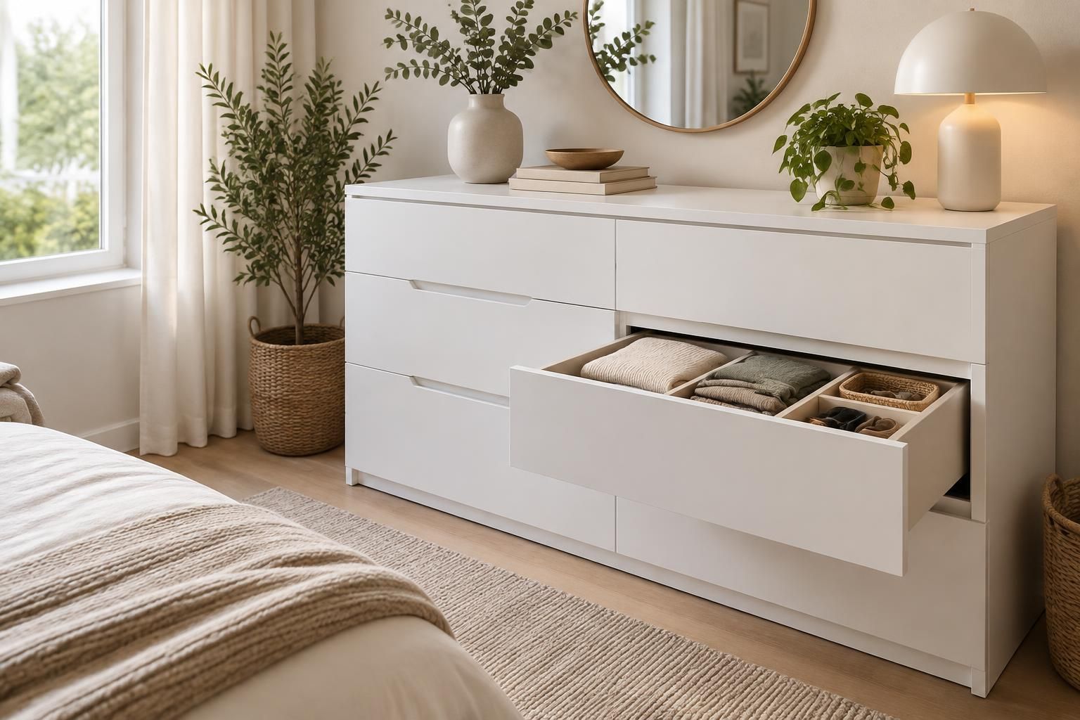 découvrez notre commode blanche, idéale pour optimiser votre rangement tout en apportant une touche d’élégance à votre intérieur.