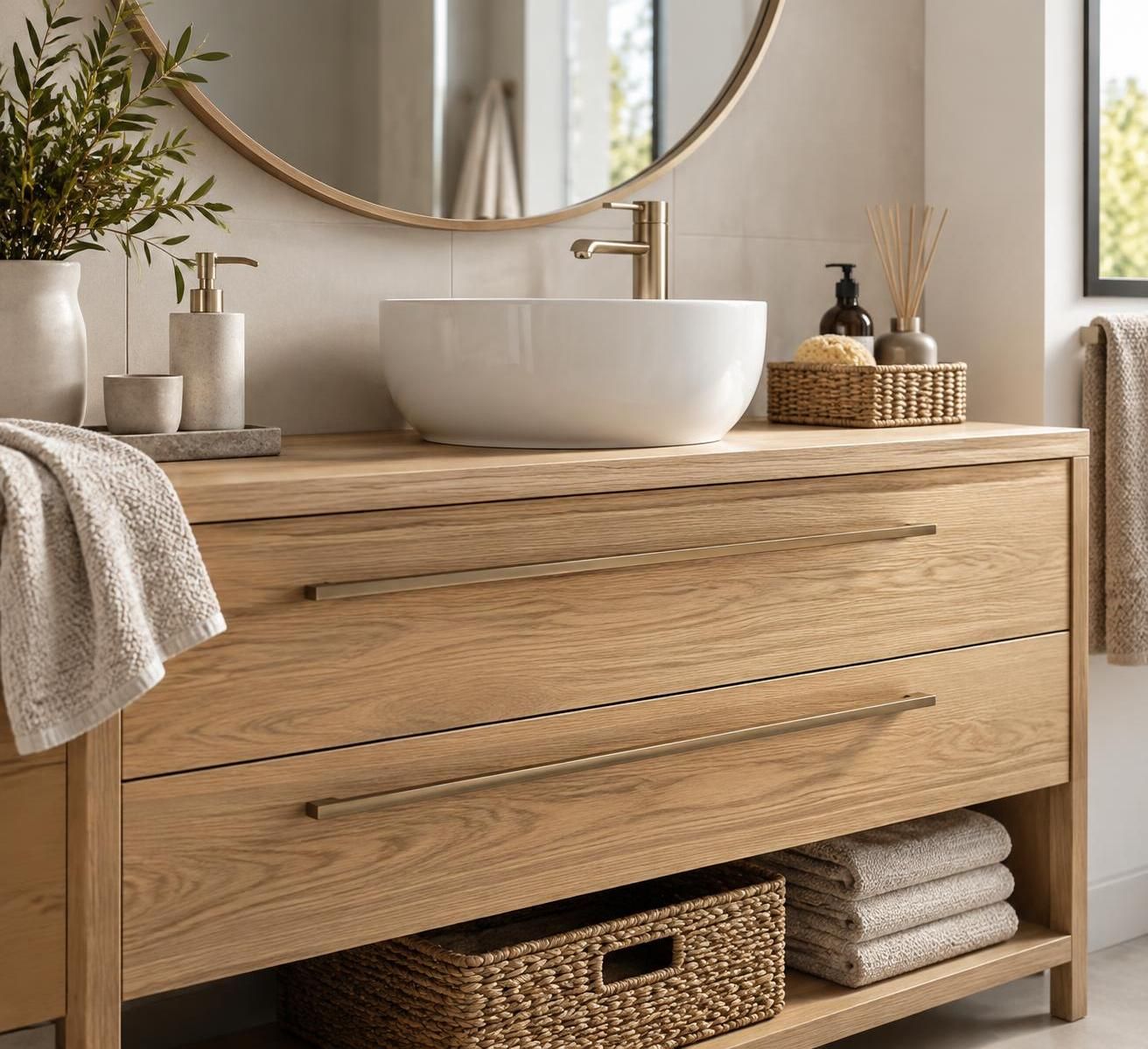 optimisez le rangement de votre salle de bain avec une commode élégante et fonctionnelle, idéale pour garder vos essentiels à portée de main.