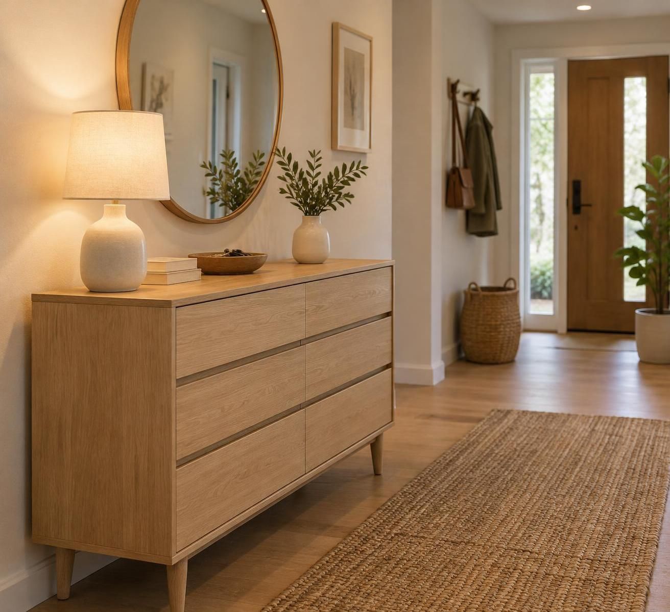 optimisez votre entrée avec une commode élégante et fonctionnelle : profitez d’un rangement pratique tout en apportant une touche de style à votre intérieur.